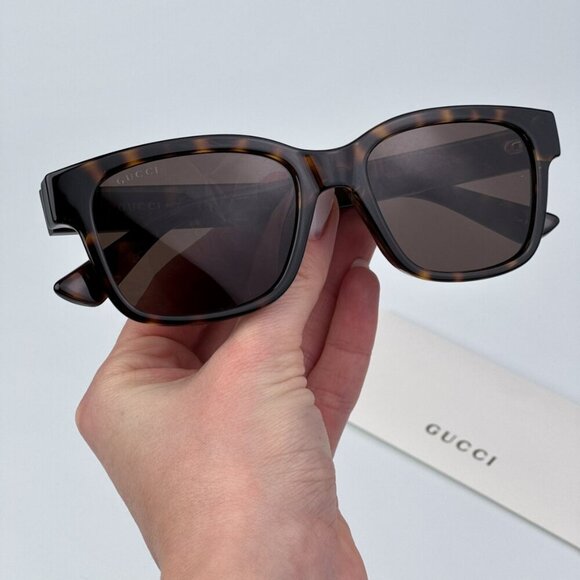 Gucci GG1716S 002 BRAND NEW Sunglasses Havana Brown Square Unisex - Picture 1 of 9